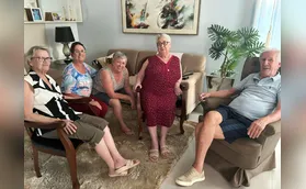 Enio Sehn com a irmã e a mãe do Mano Menezes