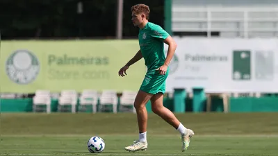 Bruno Fuchs em treino do Palmeiras