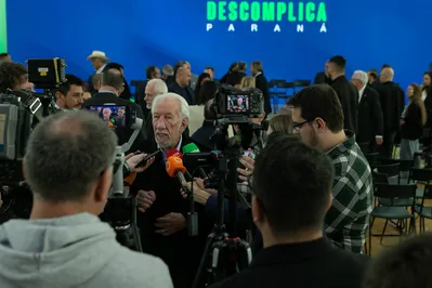 Curitiba, 14 de julho de 2025 - O governador em exercício Darci Piana durante anúncio da Junta Comercial e o Decreto de Baixo Risco.