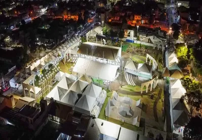 Vista aérea da Quermesse de Inverno em Matelândia