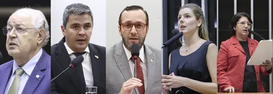 Luiz Carlos Hauly, Diego Garcia, Filipe Barros, Luíza Canziani e Lenir de Assis: maioria foi contrária à ampliação de cadeira na Câmara dos Deputados