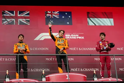 Imagem ilustrativa da imagem Piastri vence GP de Bélgica na sexta dobradinha da McLaren