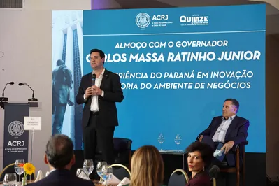 Imagem ilustrativa da imagem Ratinho Jr. destaca a economia do Paraná a empresários do Rio