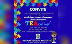 'Manhã Brincante TEAcolher' será realizado em Rolândia neste sábado
