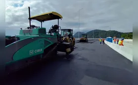 Ponte de Guaratuba recebe obras de pavimentação