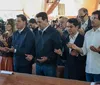 Pré-candidatos marcam presença em missa do padroeiro