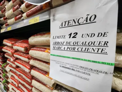 Imagem ilustrativa da imagem Supermercados de Londrina começam a limitar venda de arroz para coibir estoque