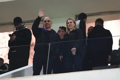 O ministro do STF Alexandre de Moraes esteve nesta quarta-feira (30) na Neo Química Arena, e assistiu ao jogo Corinthians x Palmeiras, pelas oitavas da Copa do Brasil