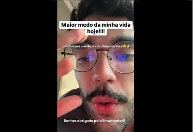 Luan Pereira, 21, passou por um susto durante um voo neste domingo