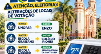 Fique atento para mudanças nos locais de votação em Arapongas