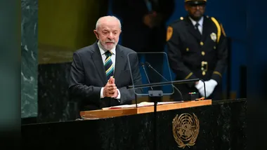 Brazil's President Luiz Inacio Lula da Silva speaks during the 81st United Nations General Assembly at the United Nations Headquarters in New York, on September 22, 2026. (Photo by ANGELA WEISS / AFP)
