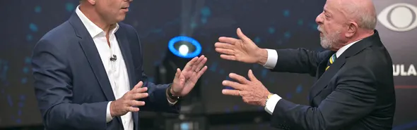 Imagem ilustrativa da imagem Debate entre Lula e Flávio tem ataques e poucas propostas
