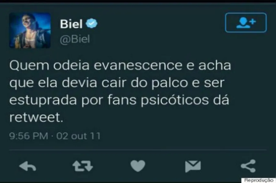 Internautas resgatam publicações homofóbicas e racistas de Biel