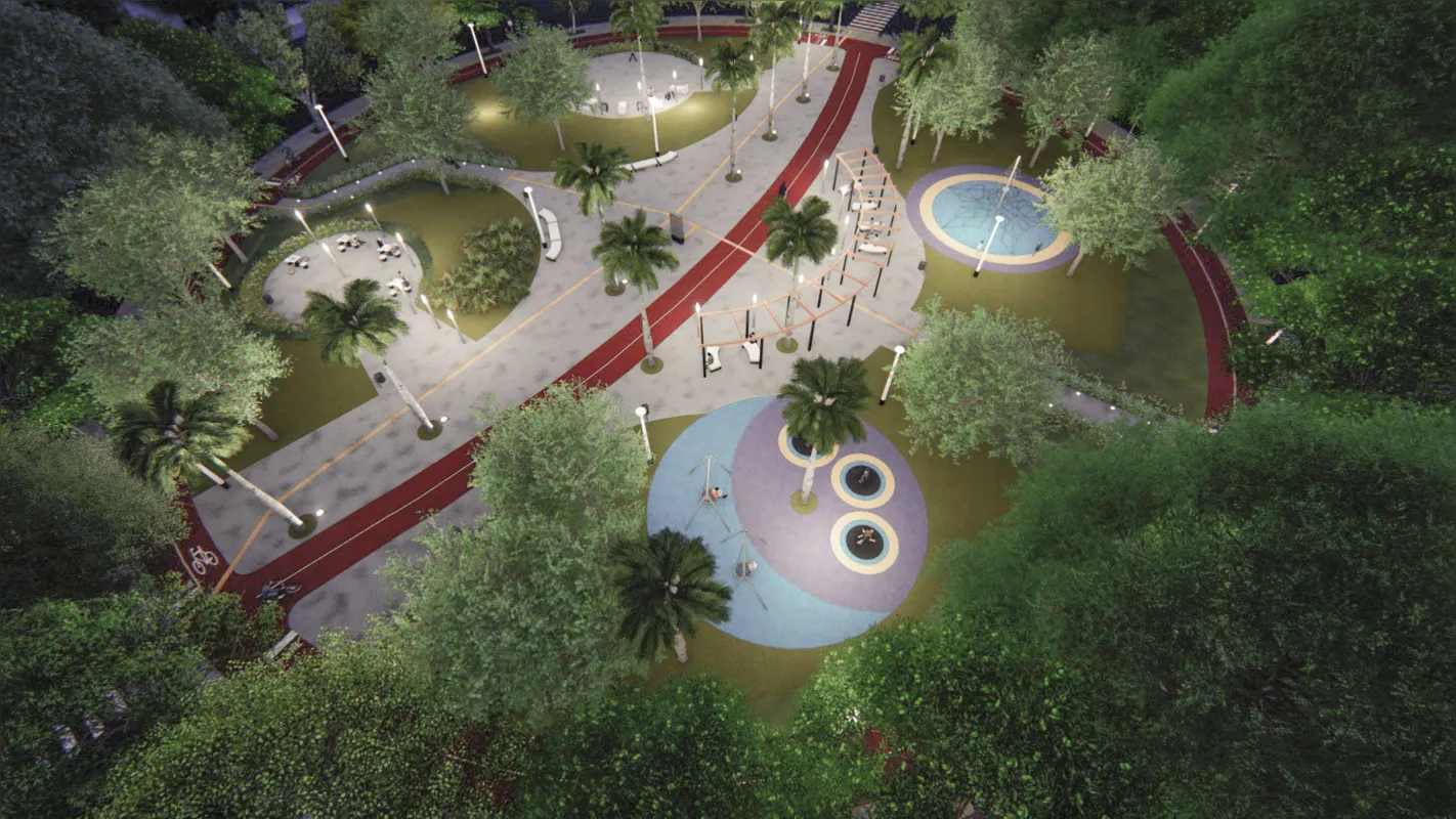 Visão de como ficará a Praça Rocha Pombo do alto