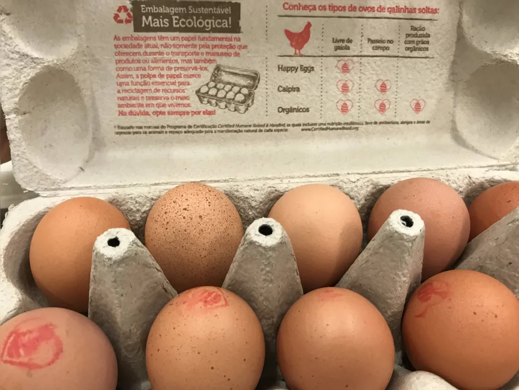 Pela norma da certificadora, o sistema de produção deve estar identificado nos ovos e na embalagem