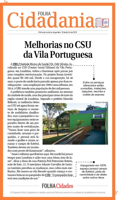 Imagem ilustrativa da imagem Melhorias no CSU da Vila Portuguesa