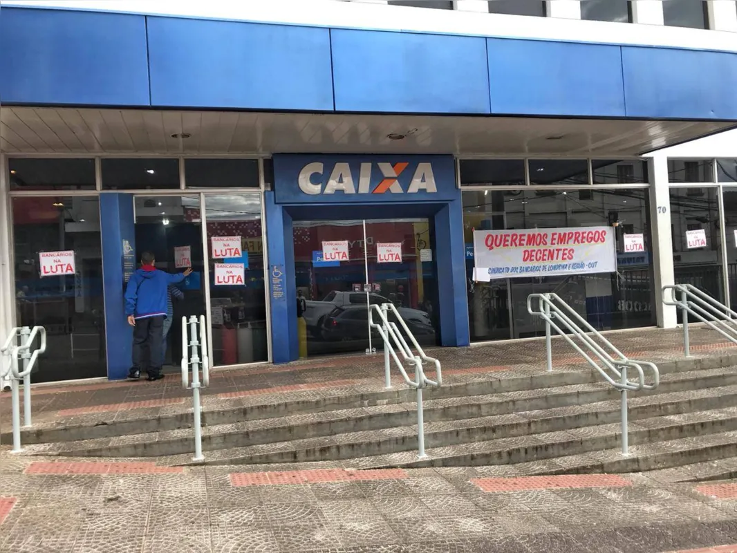 Imagem ilustrativa da imagem Greve geral paralisa agências bancárias no Centro de Londrina