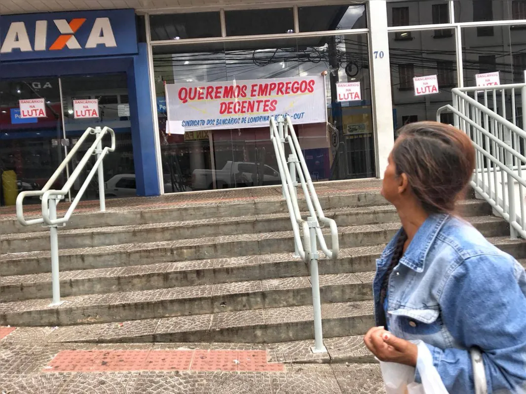 Imagem ilustrativa da imagem Greve geral paralisa agências bancárias no Centro de Londrina