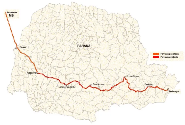 Projeto de ampliação da Ferrovia Cascavel-Paranaguá prevê melhorias no transporte de cargas