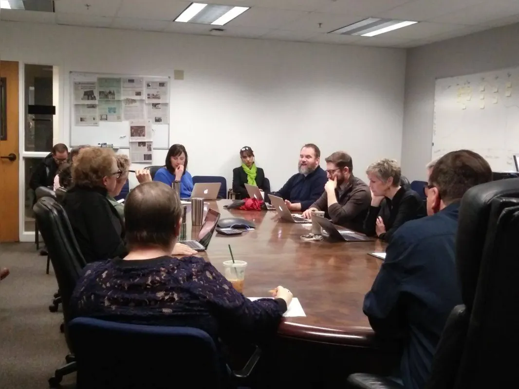 Reunião de pauta no San Francisco Chronicle