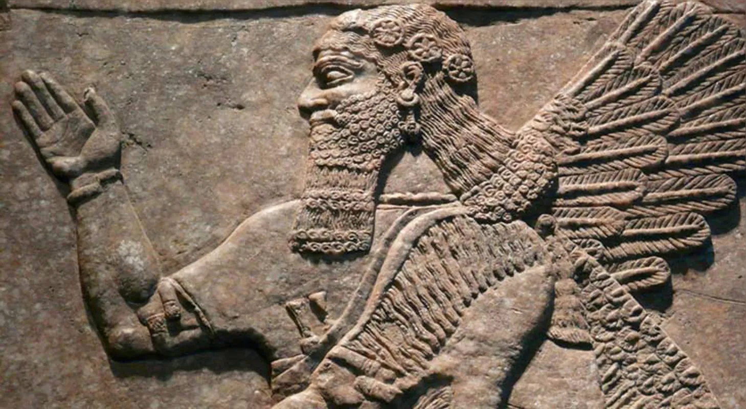Alto-relevo sumério com a representação do rei Gilgámesh: Acervo do Museu Britânico de Londres