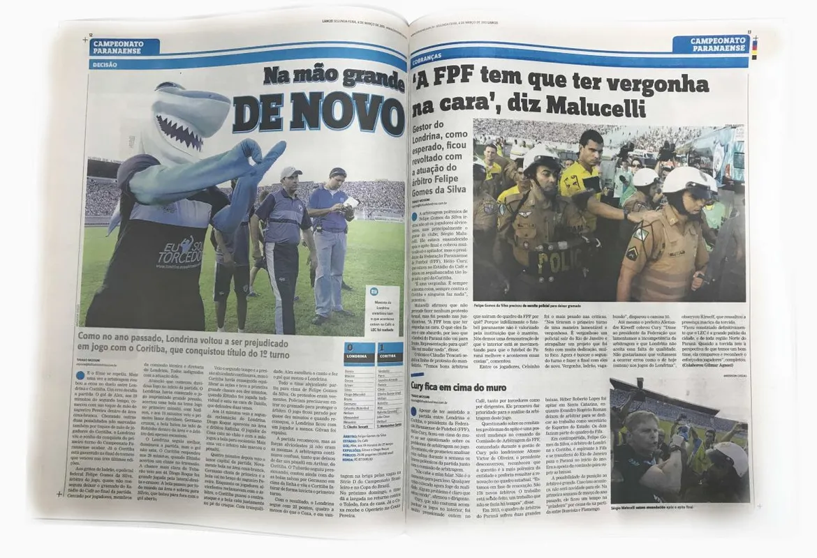 Em partida que definiu o campeão do primeiro turno de 2013, Londrina reclamou de três pênaltis não marcados