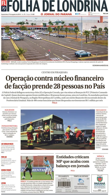 Imagem ilustrativa da imagem Capa 07/08/2019