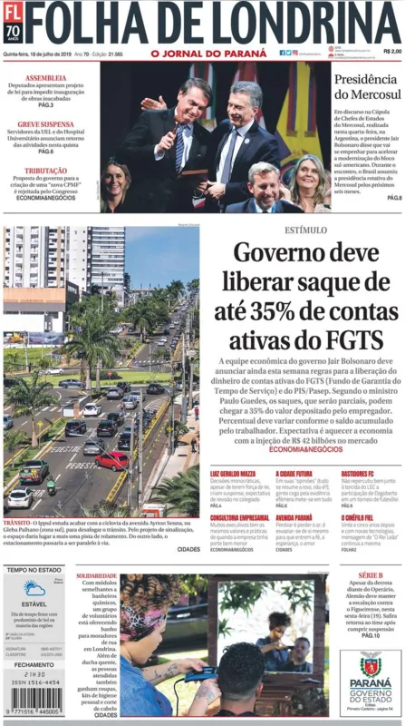 Imagem ilustrativa da imagem Capa 18/07/2019