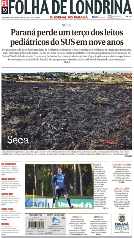 Imagem ilustrativa da imagem Capa 30/07/2019