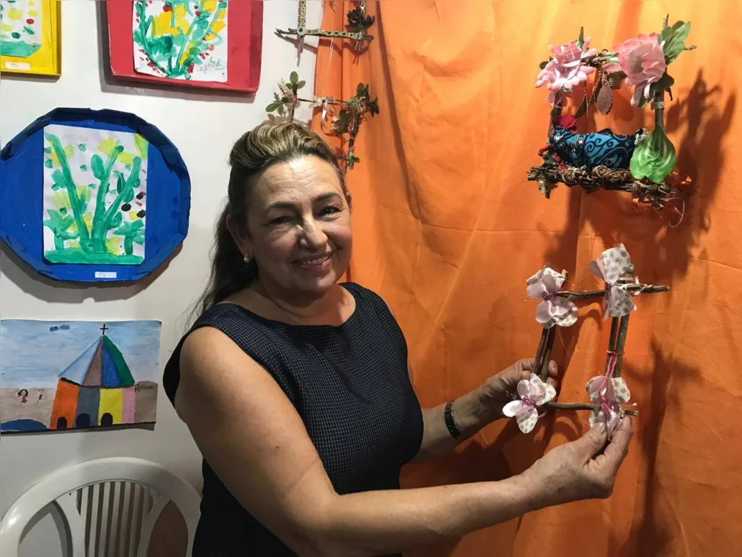 Professora  Fátima Carvalho Bernardo, do Eja: reciclagem para quem mora no campo e na cidade