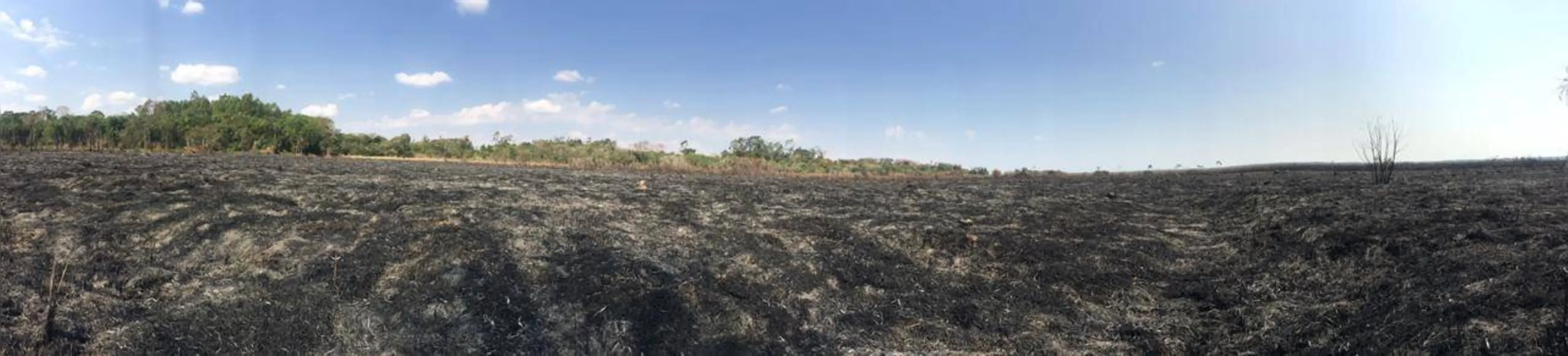 Foto panorâmica mostra parte da devastação provocada pelo fogo