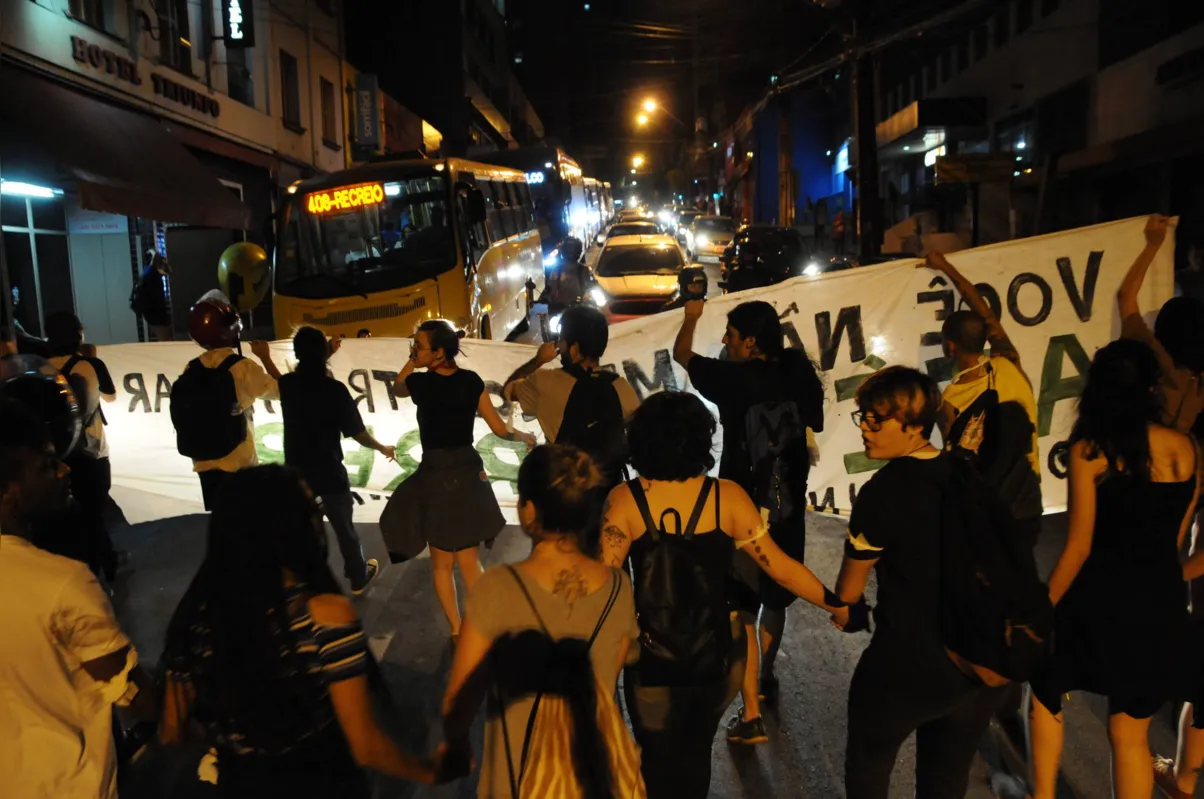 No decorrer da manifestação, motoristas reclamaram do ato e chegaram proferir insultos