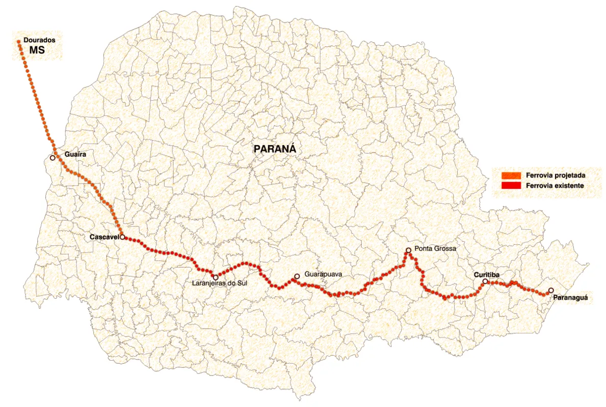 Projeto de ampliação da Ferrovia Cascavel-Paranaguá prevê melhorias no transporte de cargas
