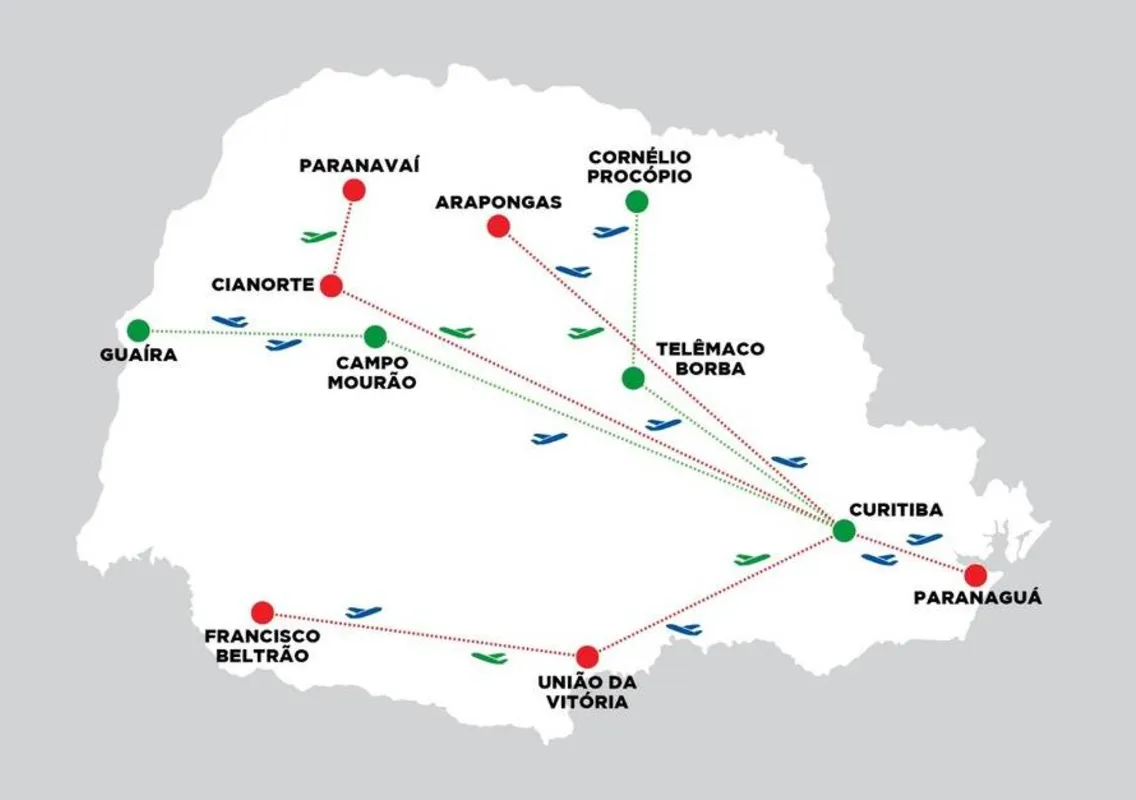 Imagem ilustrativa da imagem PR ganha 10 novas rotas de voos, incluindo Arapongas e Cornélio