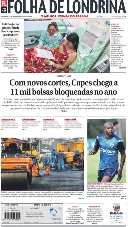 Imagem ilustrativa da imagem Capa 03/09/2019