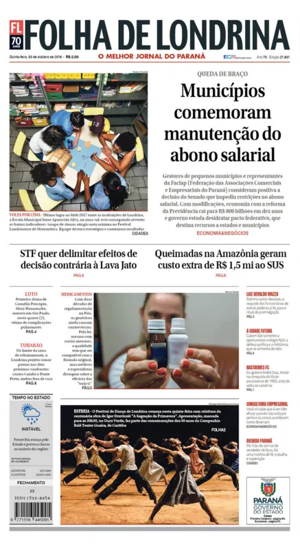 Imagem ilustrativa da imagem Capa 03/10/2019