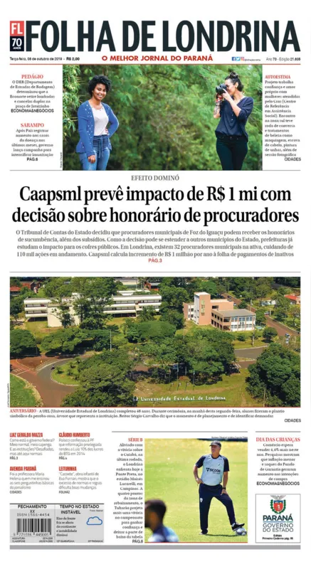Imagem ilustrativa da imagem Capa 08/10/2019
