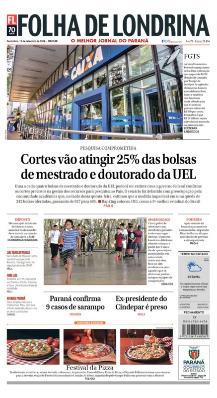 Imagem ilustrativa da imagem Capa 13/09/2019