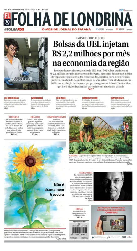 Imagem ilustrativa da imagem Capa 14/09/2019
