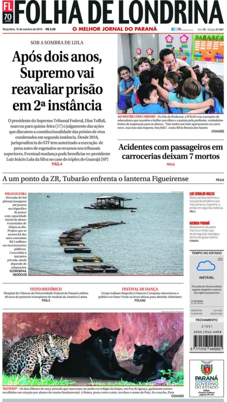 Imagem ilustrativa da imagem Capa 15/10/2019