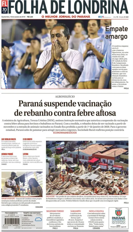 Imagem ilustrativa da imagem Capa 16/10/2019
