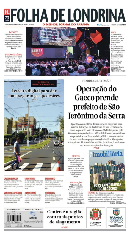 Imagem ilustrativa da imagem Capa 17/10/2019