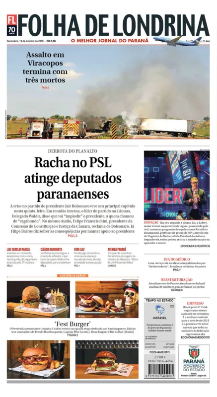 Imagem ilustrativa da imagem Capa 18/10/2019