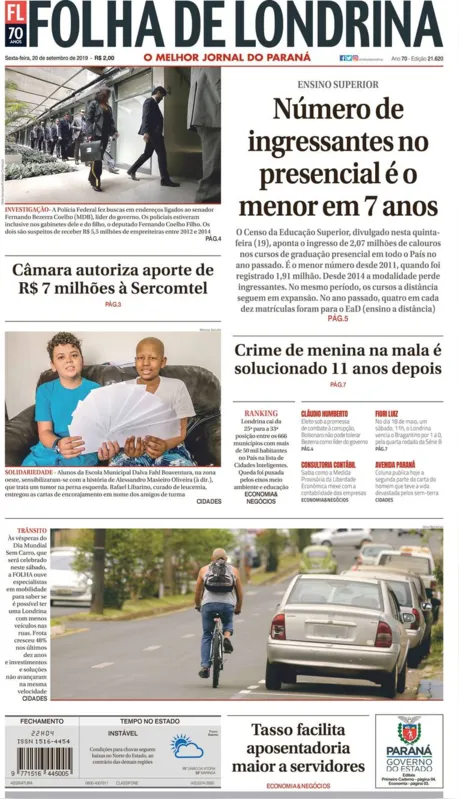 Imagem ilustrativa da imagem Capa 20/09/2019