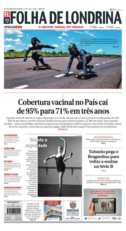 Imagem ilustrativa da imagem Capa 21/09/2019
