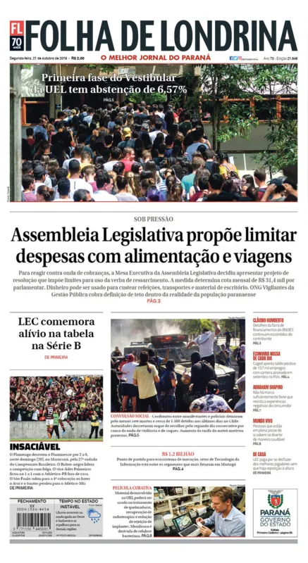Imagem ilustrativa da imagem Capa 21/10/2019