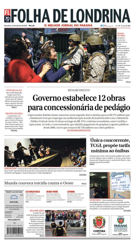 Imagem ilustrativa da imagem Capa 22/10/2019