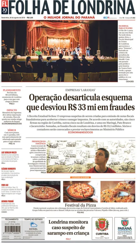 Imagem ilustrativa da imagem Capa 30/08/2019