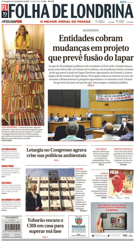 Imagem ilustrativa da imagem Capa 31/08/2019