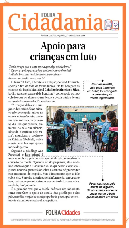 Imagem ilustrativa da imagem Cidades.Apoio para crianças em luto